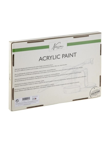 Akriliniai dažai NASSAU rinkinys 24 spalvų x 22 ml.