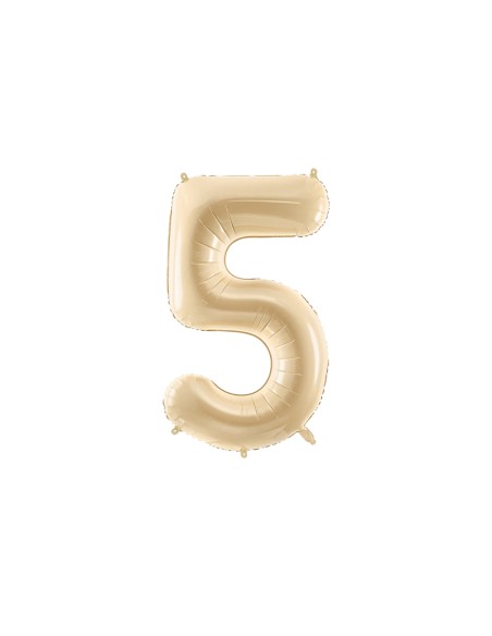 Balionas PARTY DECO 72 cm folinis skaičius 5 kreminės spalvos