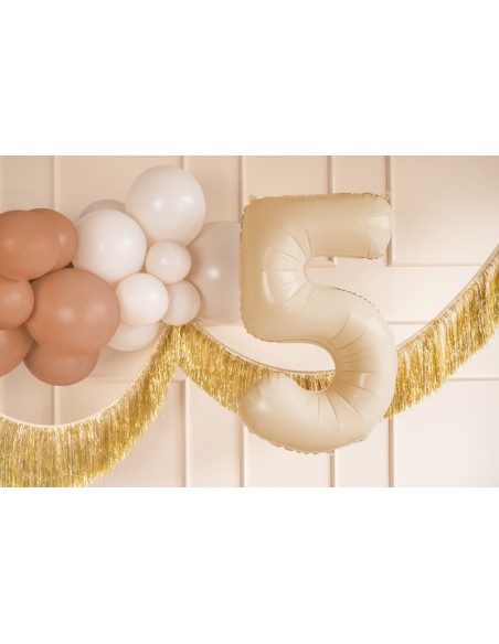 Balionas PARTY DECO 72 cm folinis skaičius 5 kreminės spalvos