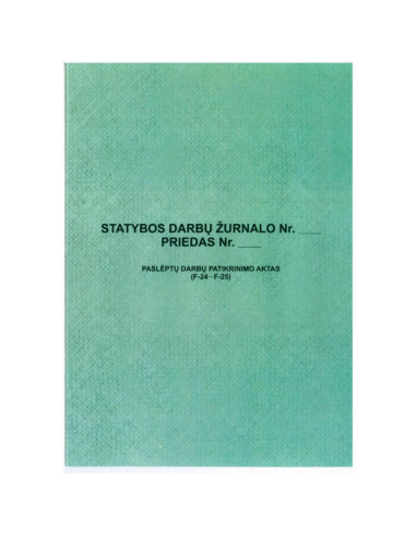 Statybos darbų žurnalo priedas F-24 -...