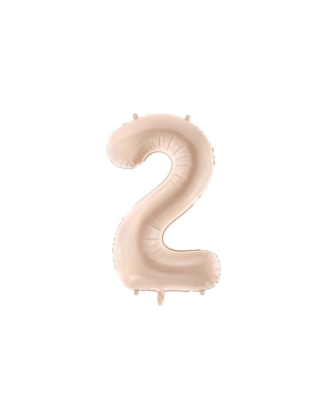 Balionas PARTY DECO 72 cm folinis skaičius 2 tamsios smėlio spalvos 