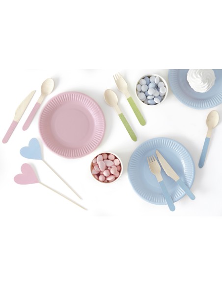 Vienkartiniai įrankiai PARTY DECO Mix mediniai 16 cm 6 komplektai