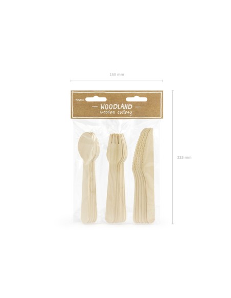 Vienkartiniai įrankiai PARTY DECO mediniai 16 cm 6 komplektai
