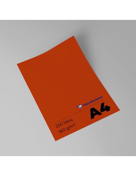 Spalvotas popierius CLAIRFONTAINE Trophee Intensive Orange A4 160 gsm tamsiai oranžinis 250 lapų
