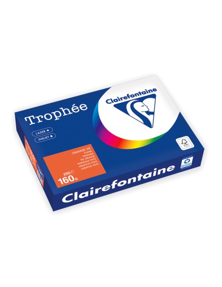 Spalvotas popierius CLAIRFONTAINE Trophee Flame A4 160 gsm oranžinis 250 lapų