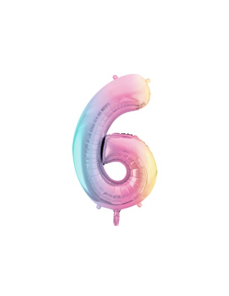 Balionas PARTY DECO 72 cm folinis skaičius 6 vaivorykštinis
