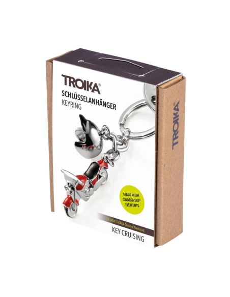 Raktų pakabukas TROIKA Cruising Motorcycle and Helmet  su SWAROVSKI® elementais