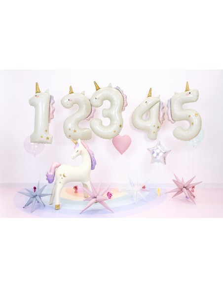 Balionas PARTY DECO 93 cm folinis skaičius 3 unicorn