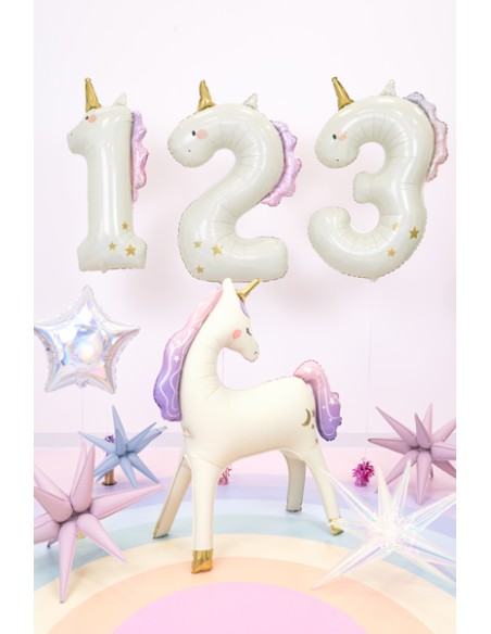 Balionas PARTY DECO 93 cm folinis skaičius 3 unicorn