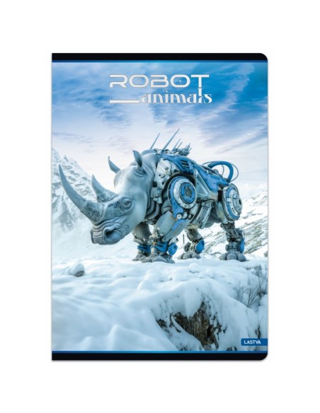 Sąsiuvinis LASTVA Robot Animals A5 linija 48 lapų