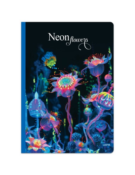 Sąsiuvinis LASTVA Neon Flowers A5 linija 12 lapų