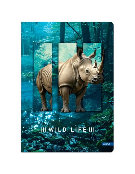 Sąsiuvinis LASTVA Wild Life A4 kietas viršelis linija 96 lapai