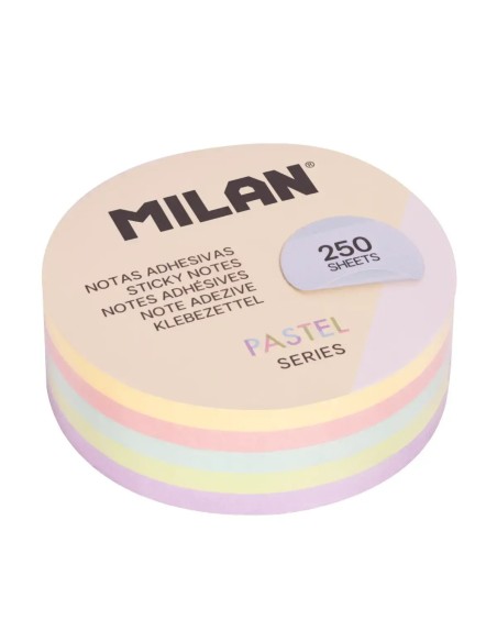 Lipnūs lapeliai MILAN 67 mm pastelinių spalvų 250 lapelių