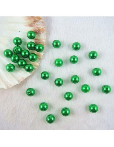 Karoliukai su skylute žalios spalvos 10 mm - 1