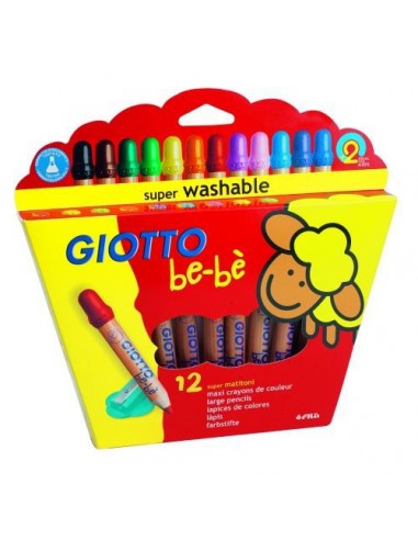 Spalvoti pieštukai GIOTTO Be-Be 12 spalvų + drožtukas - 1