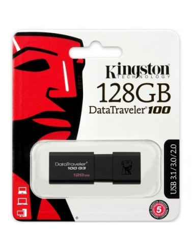 USB Atmintinė Kingston DataTraveler 100 128 GB, USB 3.1juodas - 1