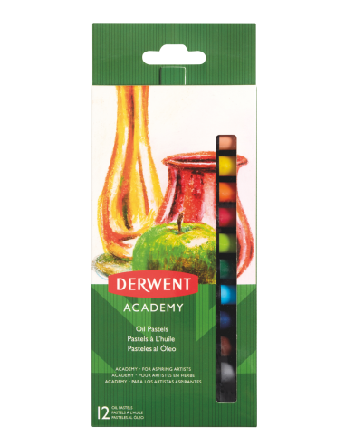 Aliejinės pastelės DERWENT Academy oil rinkinys 12 spalvų - 1