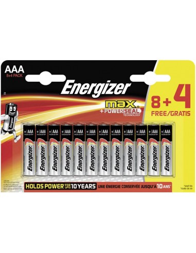 Šarminės baterijos ENERGIZER Max AAA LR03 8 + 4 vnt - 1