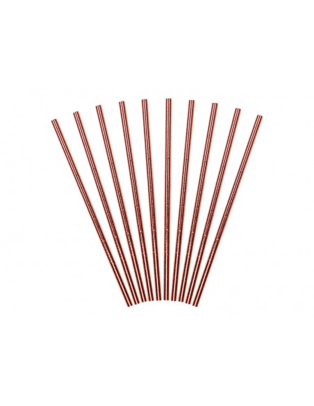 Šiaudeliai PARTY DECO 19.5 cm popieriniai rožiniai 10 vnt. - 1
