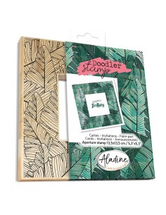 Medinis antspaudas ALADINE Doodler rėmas Big Leaves 13.5x13.5 cm - 1