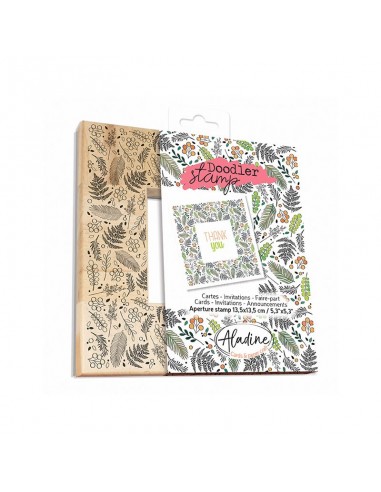 Medinis antspaudas ALADINE Doodler rėmas Foliage 13.5x13.5 cm - 1