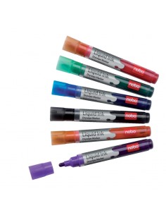 Žymekliai NOBO Liquid Ink rinkinys lentai 3 mm 6 spalvos - 1