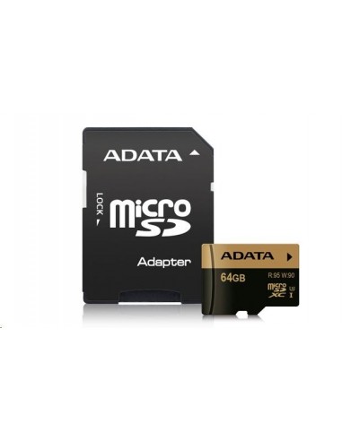 Atminties kortelė A-DATA Premier microSDXC UHS-I 64GB Class 10 su adapteriu nuskaitymo greitis iki 95 MB/S - 1