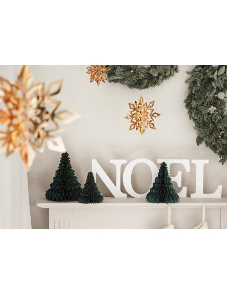 Kalėdinis papuošimas PARTY DECO pakabinamos snaigės 15 - 25 cm aukso spalvos 6 vnt.