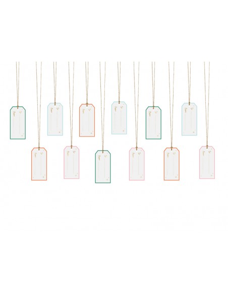 Etiketės dovanoms PARTY DECO 9 x 4 cm 12 vnt.