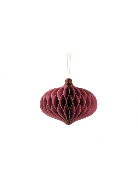 Kalėdinis papuošimas PARTY DECO pakabinamas korinis ovalas 16 x 15 cm raudonas