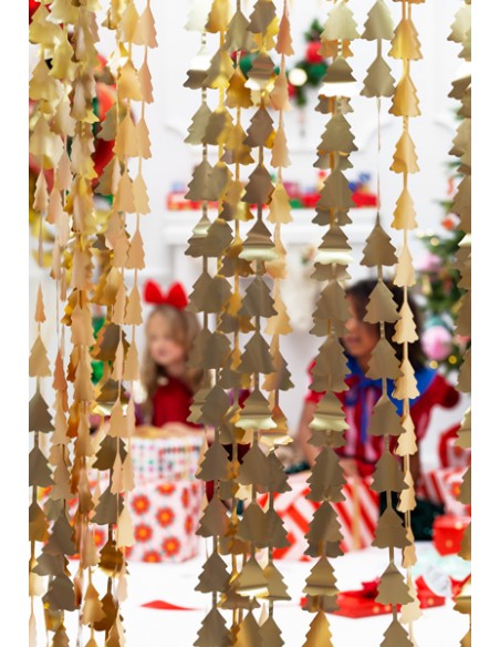 Dekoracija - fonas PARTY DECO kalėdinės eglutės 100 x 245 cm aukso spalvos
