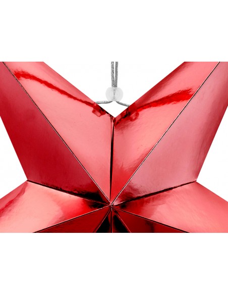 Kalėdinis papuošimas PARTY DECO pakabinama žvaigždė 70 cm raudona