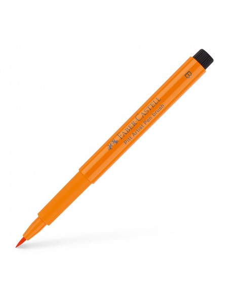 Rašiklis FABER-CASTELL Pitt India 113 Orange Glaze piešimui ir rašymui teptukinis oranžinis