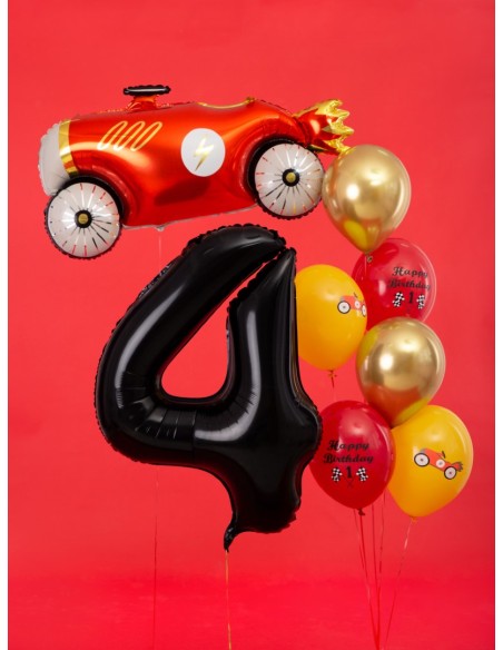 Balionas PARTY DECO 86 cm folinis skaičius 4 juodas