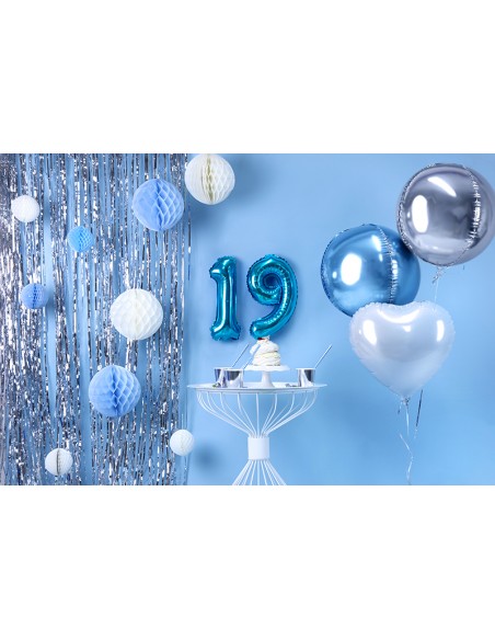 Balionas PARTY DECO 35 cm folinis skaičius 9 mėlynas