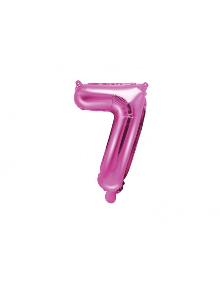 Balionas PARTY DECO 35 cm folinis skaičius 7 tamsiai rožinis