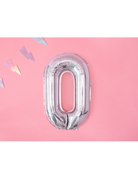 Balionas PARTY DECO 35 cm folinis skaičius 0 holografinis