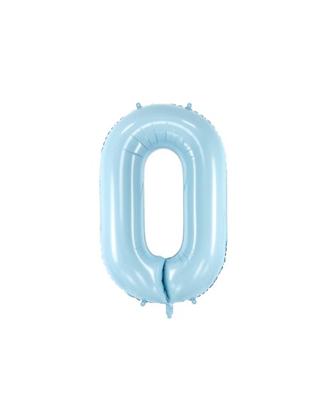 Balionas PARTY DECO 86 cm folinis skaičius 0 šviesiai mėlynas
