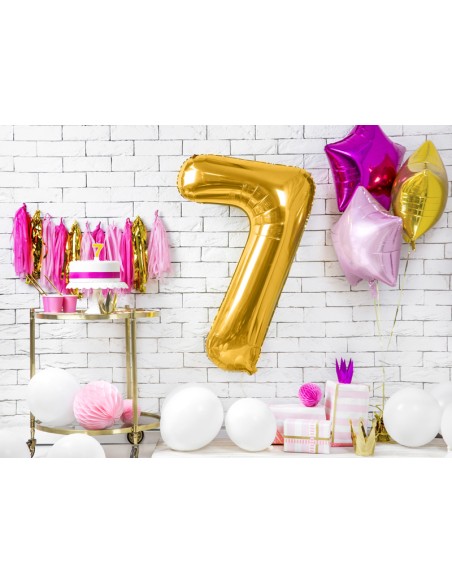 Balionas PARTY DECO 86 cm folinis skaičius 7 auksinis