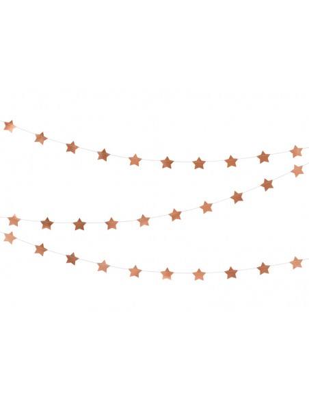 Girlianda PARTY DECO Stars 3.6 m popierinė rožinė