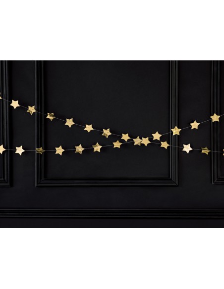 Girlianda PARTY DECO Stars 3.6 m popierinė auksinė