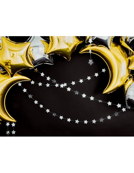 Girlianda PARTY DECO Stars 3.6 m popierinė sidabrinė