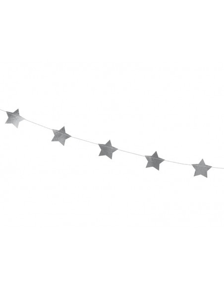 Girlianda PARTY DECO Stars 3.6 m popierinė sidabrinė