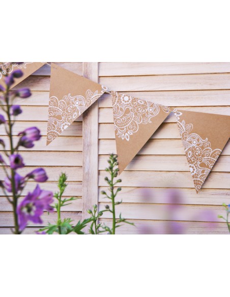 Girlianda PARTY DECO Bunting Kraft 2.1 m popierinė