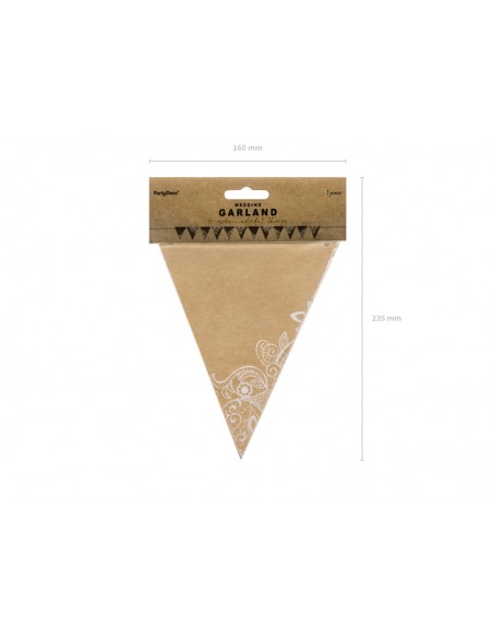 Girlianda PARTY DECO Bunting Kraft 2.1 m popierinė