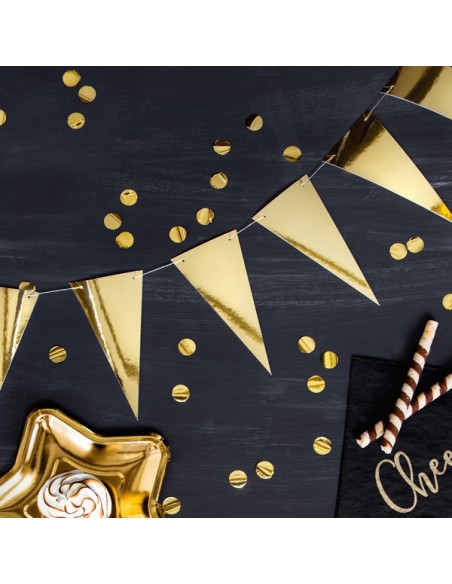 Girlianda PARTY DECO Bunting Gold 2.15 m popierinė auksinė