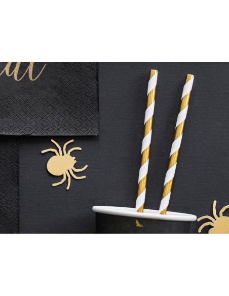 Šiaudeliai PARTY DECO 19.5 cm popieriniai auksiniai 10 vnt.
