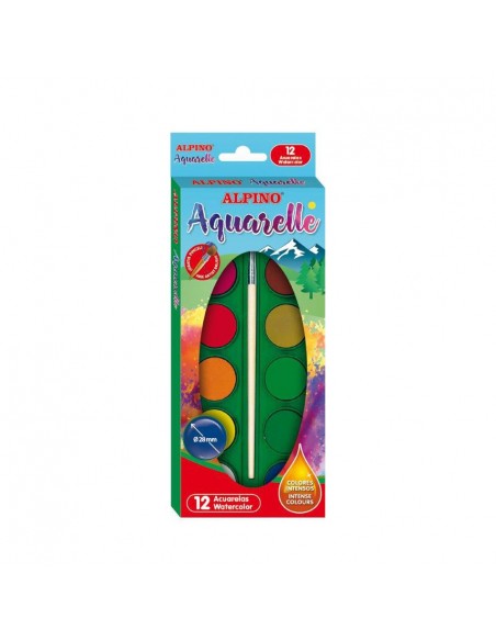 Akvarelė ALPINO su teptuku 12 spalvų