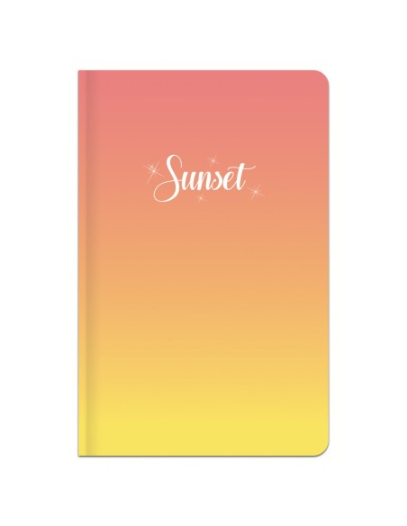 Užrašų knygutė LASTVA Sunset A6 kietu viršeliu langeliais 96 lapai