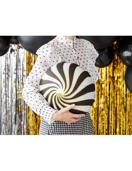 Balionas PARTY DECO Candy 35 cm folinis saldainis juodas